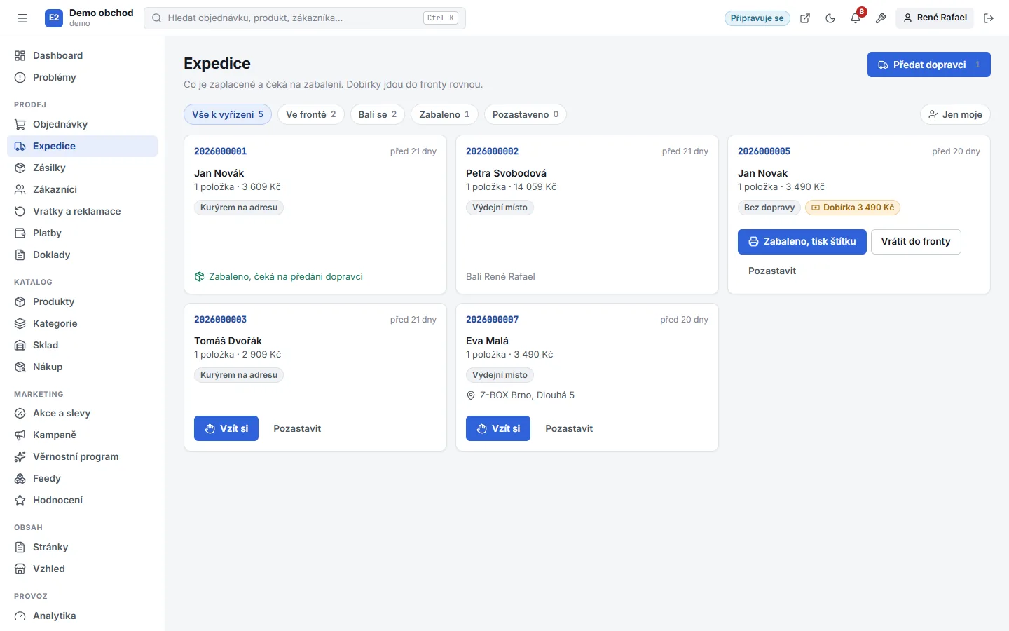 Buyshop admin – Fulfilment (Light mode)